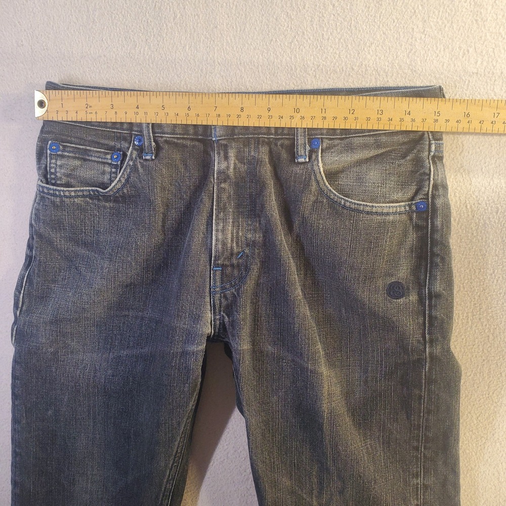 Stussy x Levis Black Denim Jeans Mens 30x28 SS505 Faded Streetwear Straight Leg - Picture 5 of 16